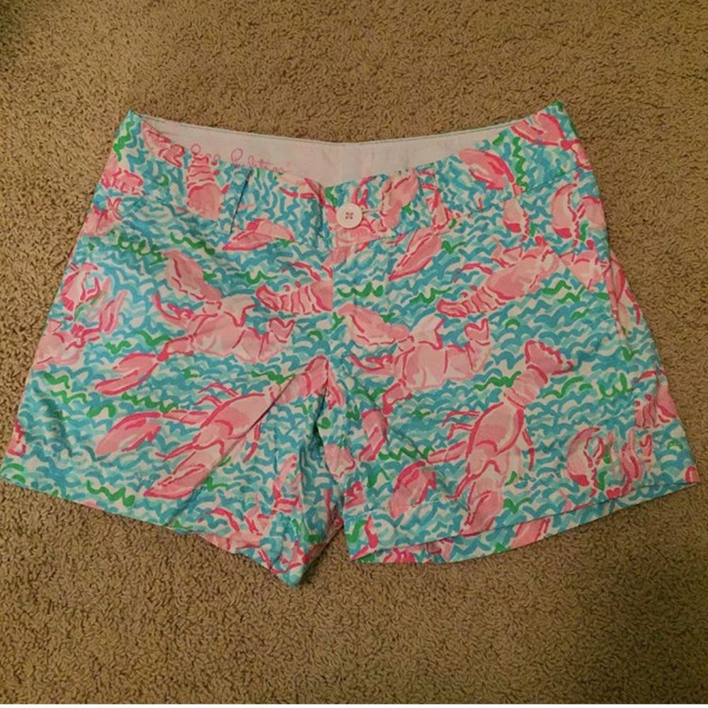 lilly pulitzer shrimp shorts size 00